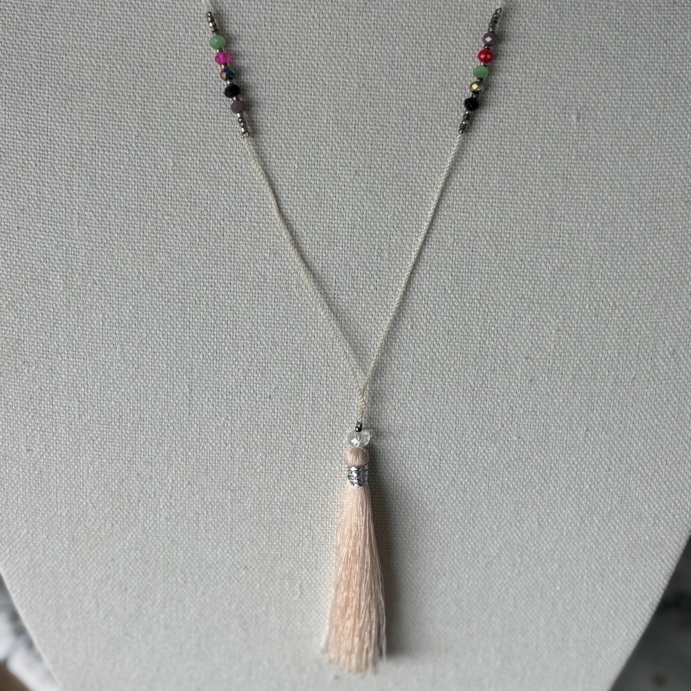 Beaded Necklace with Tassel